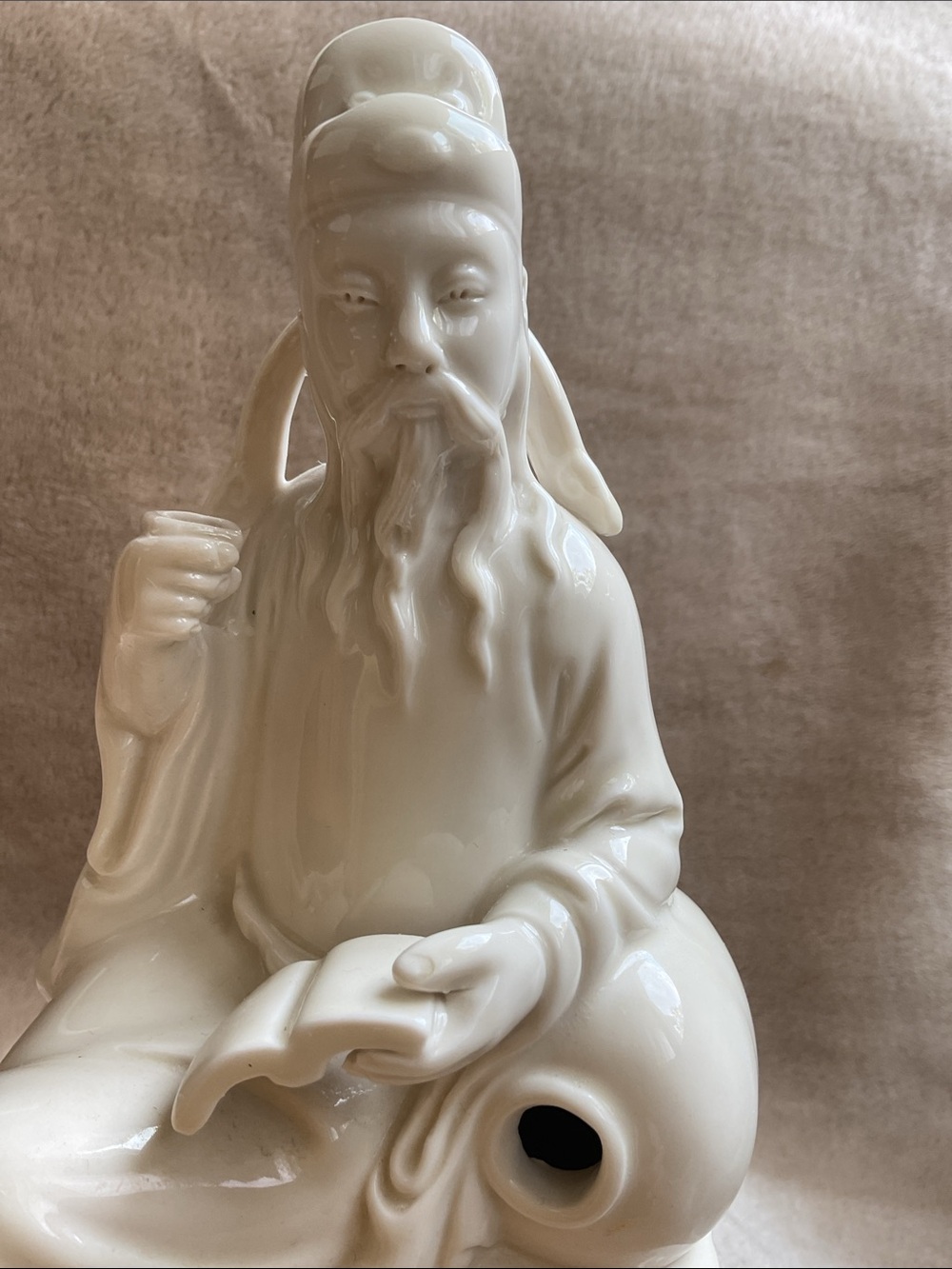 9.5” White Blanc Chinese Poet Porcelain Figure - Picture 5 of 6
